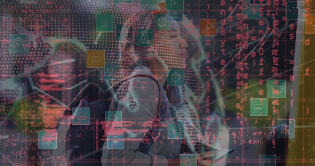 Digital Financial Networking Technology Background with Young Professionals