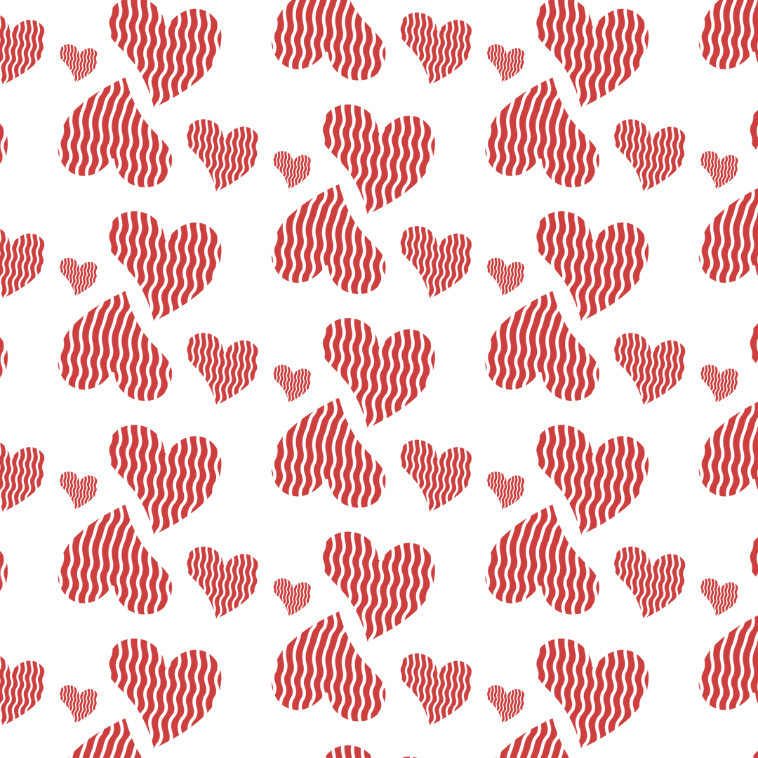 Red Hearts Pattern on Transparent Background for Love Designs