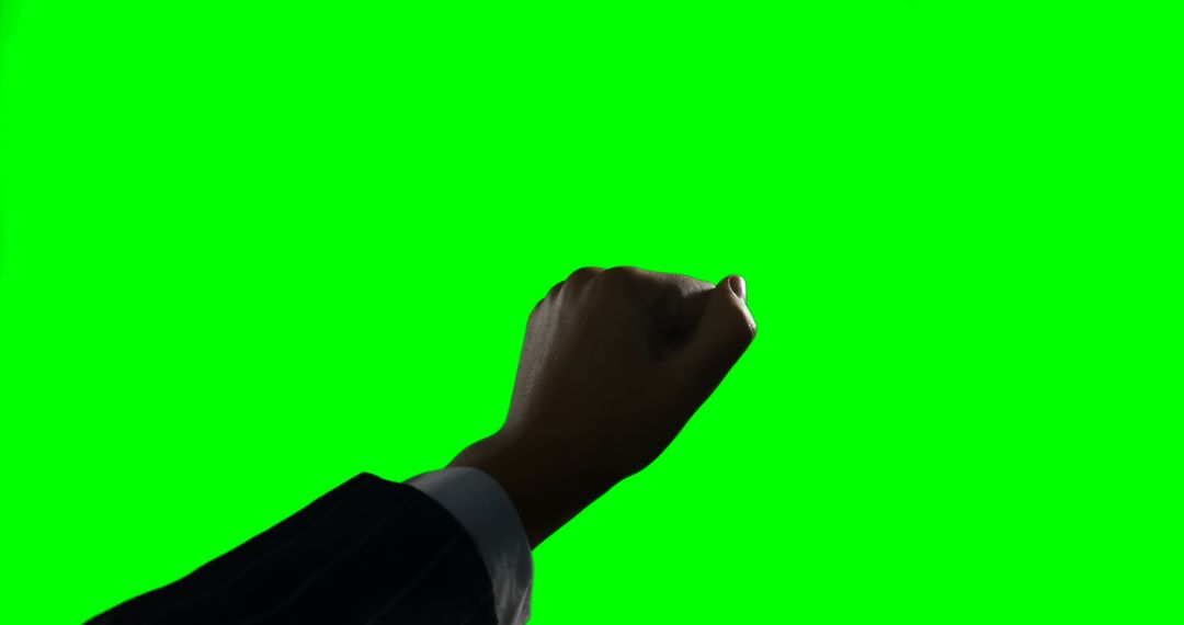 Conceptual Hand Gesture Against Green Screen