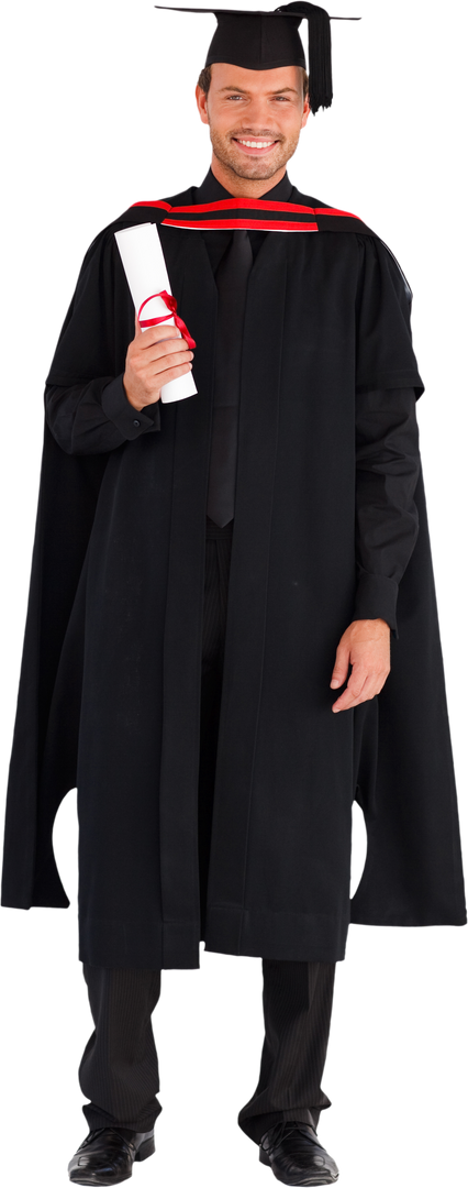 Handsome Man in Graduation Gown with Diploma on Transparent Background - Download Free Stock Images Pikwizard.com