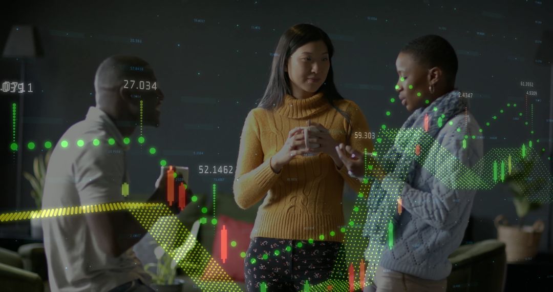 Diverse Professionals Analyzing Financial Data Trends