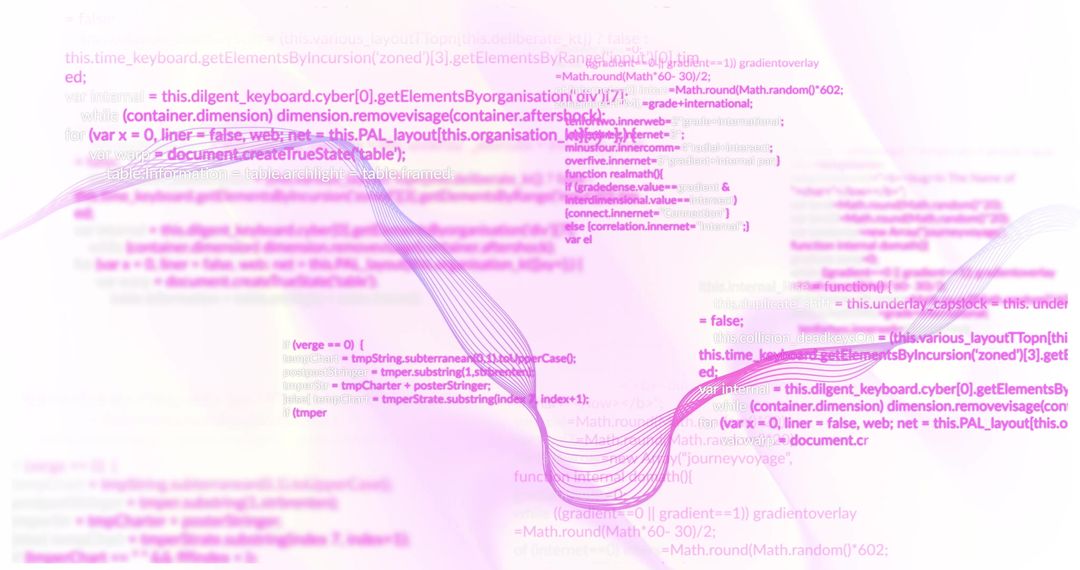 Pink Data Streams and Digital Processing Conceptual Graphic