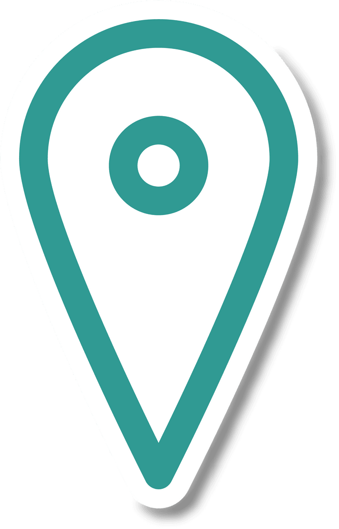 Digital Destination Pin Icon on Transparent Background