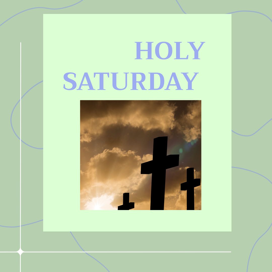 Silhouette Crosses at Sunset on Holy Saturday Concept Art