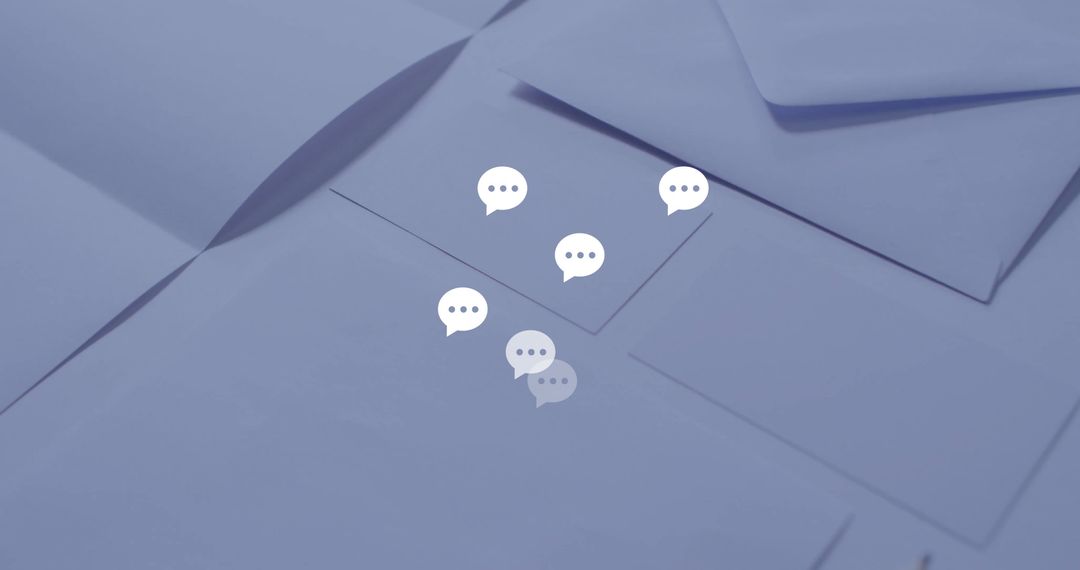 Stylized Chat Bubbles Overlapping with Plain Envelopes