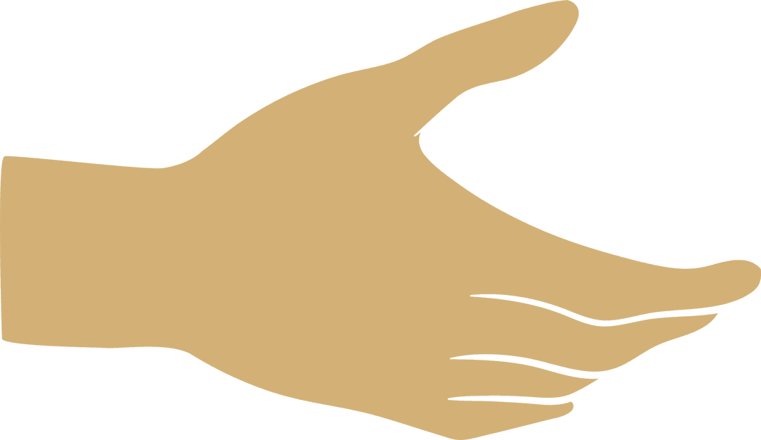 Golden Hand Silhouette Extending Right On Transparent Background