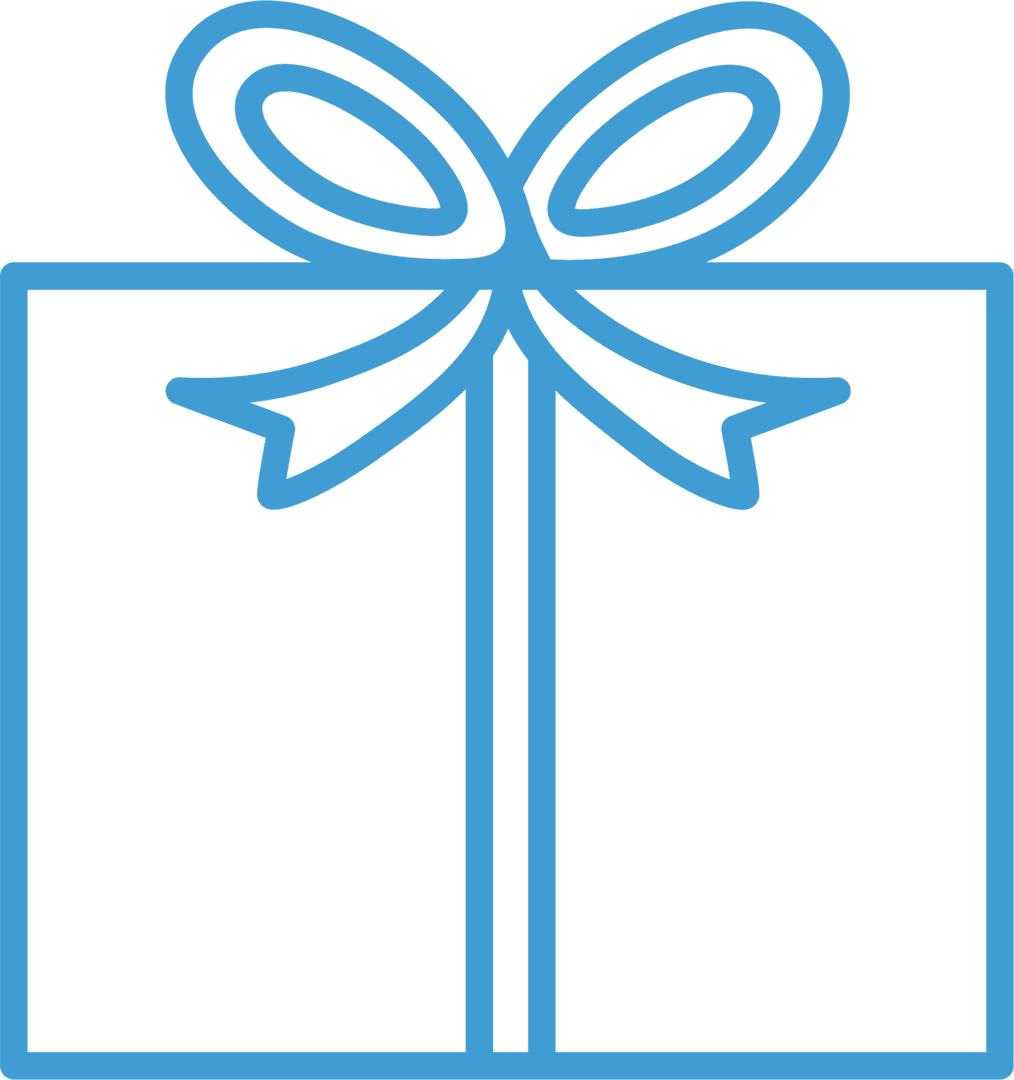 Blue Transparent Gift Box Icon With Ribbon Stock Vector