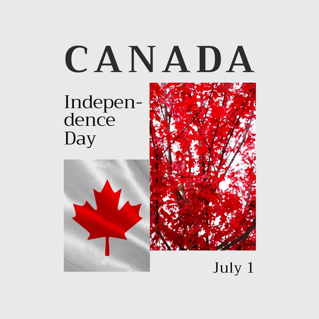 Canada Independence Day Celebration with Maple Leaf and Tree