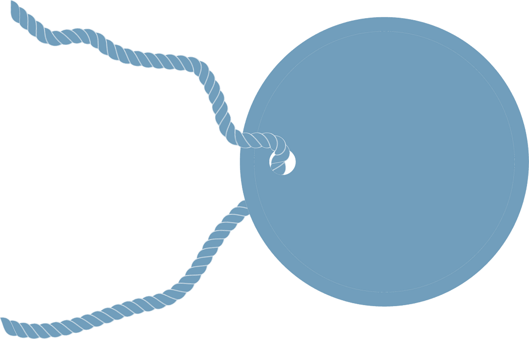 Transparent Blue Gift Label with Twine Attachment