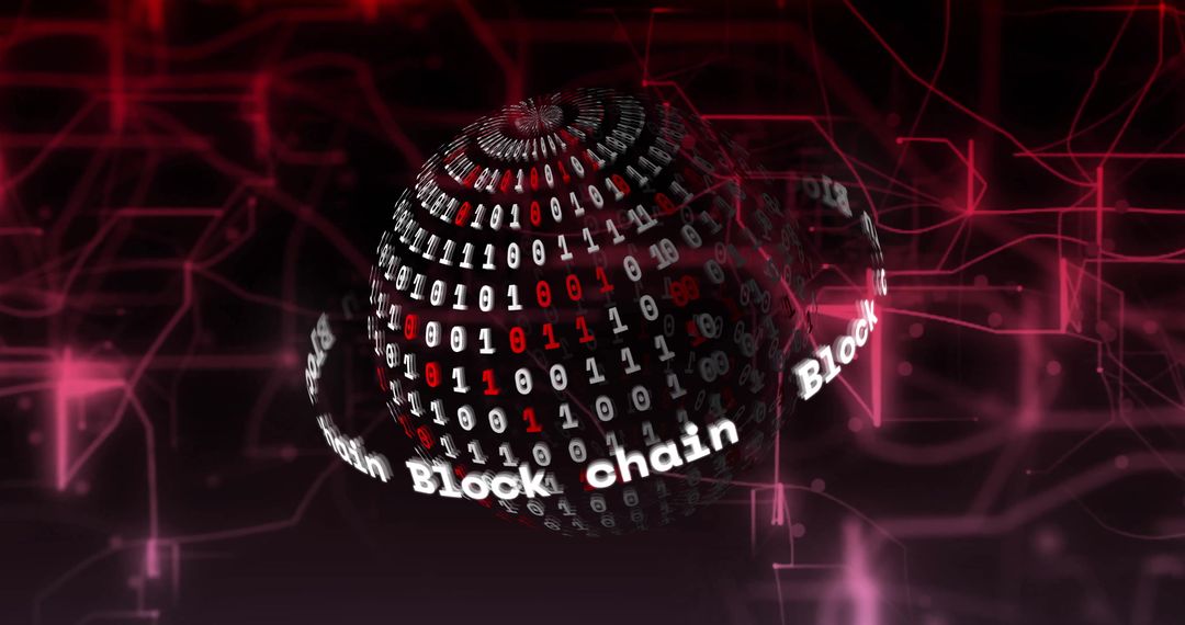 Futuristic Blockchain Concept with Binary Code Sphere - Free Images, Stock Photos and Pictures on Pikwizard.com