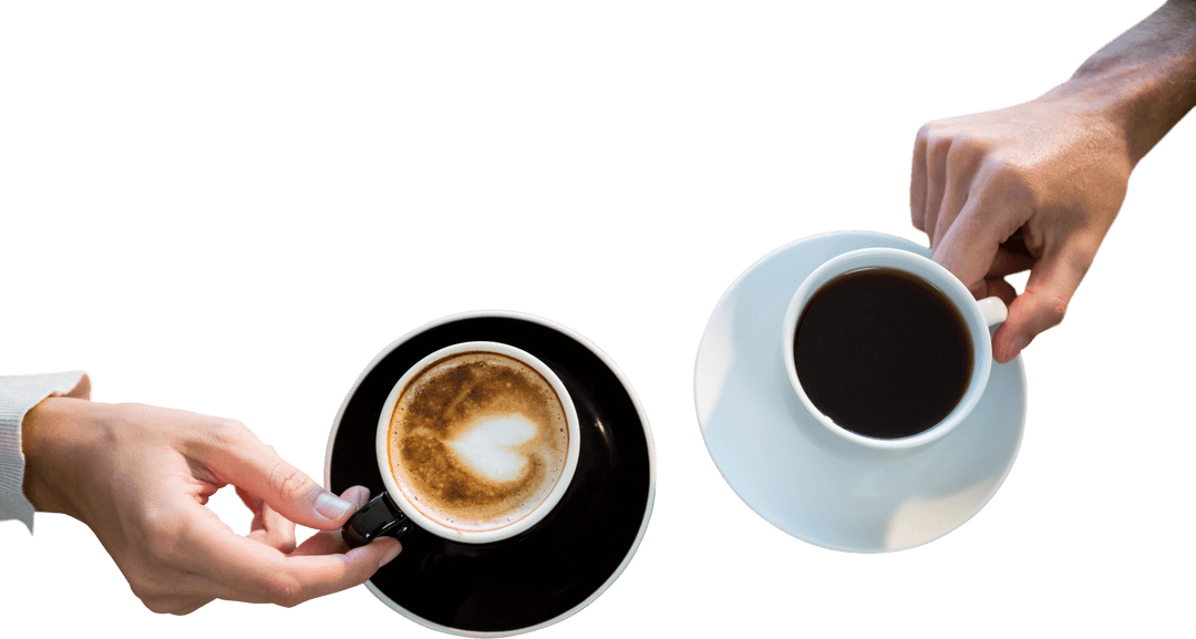 Transparent Coffee Cups with Diverse Hand Gestures