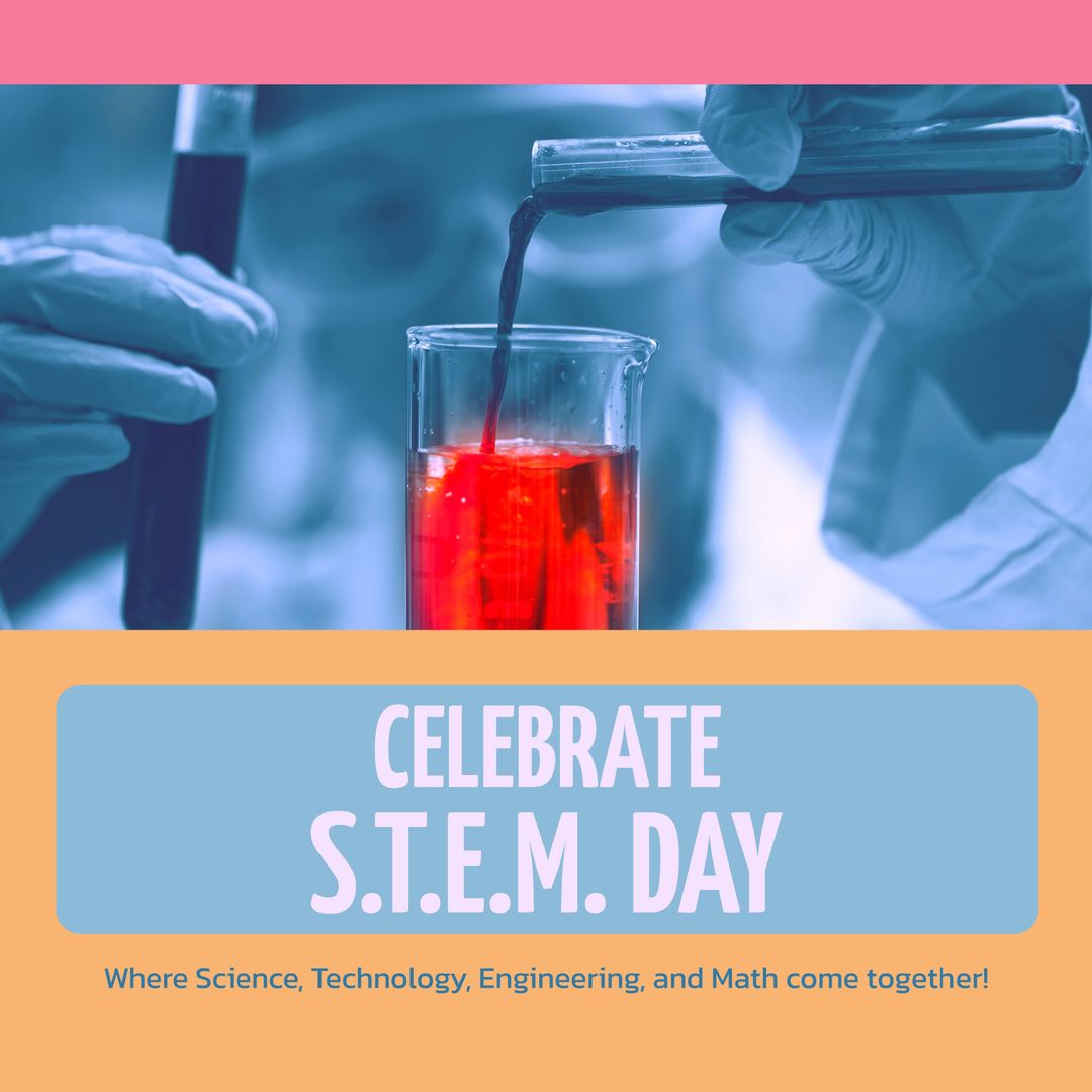 STEM Day Celebration with Chemistry Experiment Scene - Download Free Stock Templates Pikwizard.com