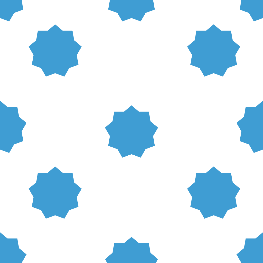 Blue Geometric Star Patterns on Transparent Background