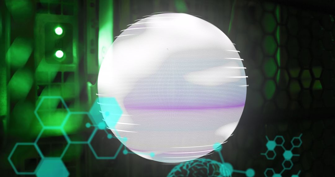 Digital Globe with Servers Hologram