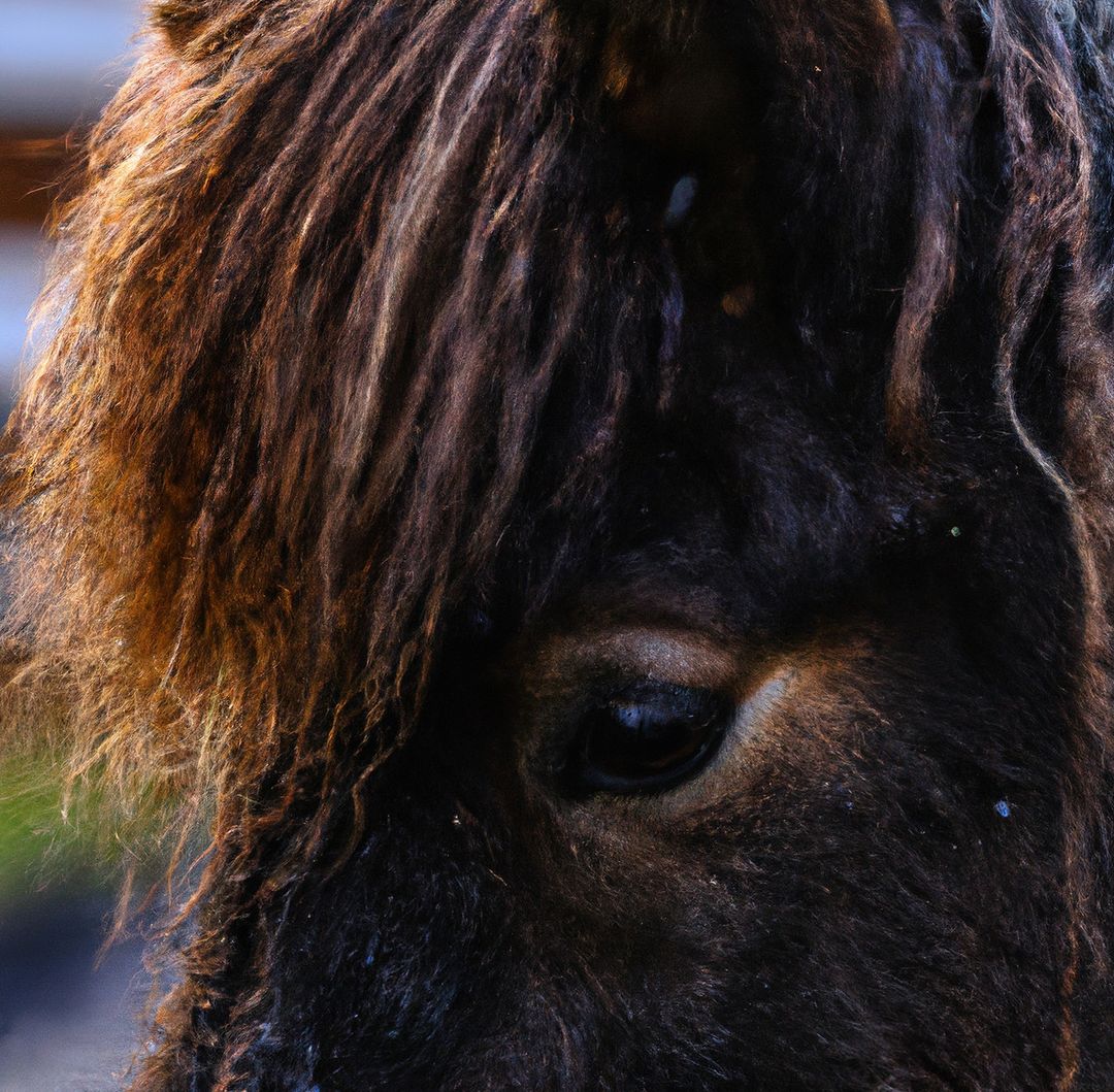 Close-Up of Fluffy Horse's Eye with Dark Mane - Free Images, Stock Photos and Pictures on Pikwizard.com