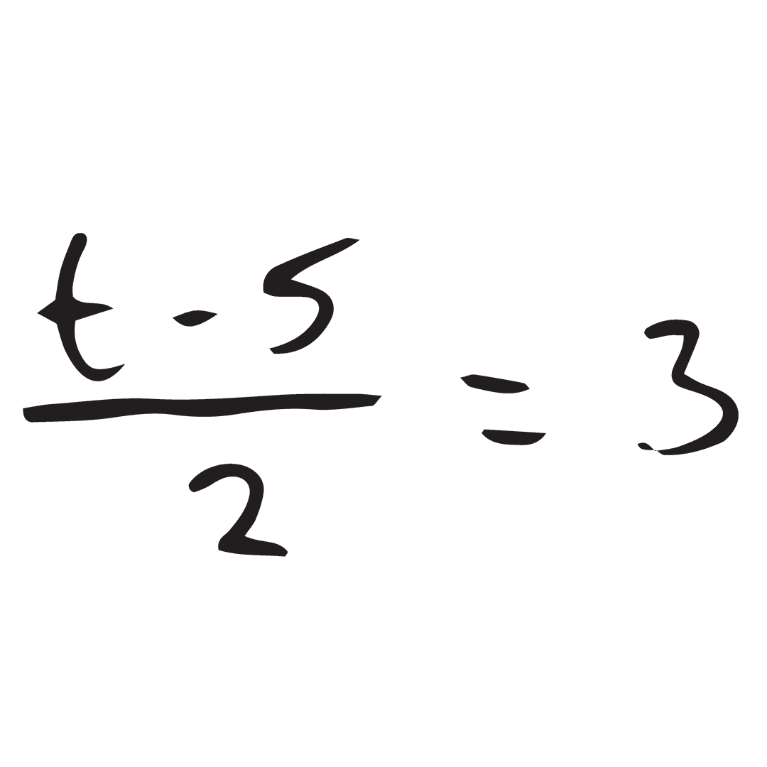 Handwritten Math Equation on Transparent Background for Learning