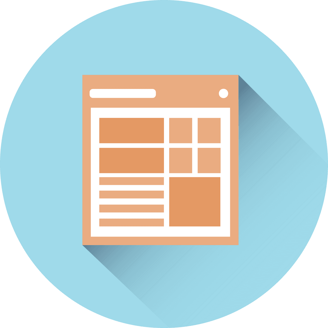 Transparent UI Icon with Shadow on Blue Circle Background