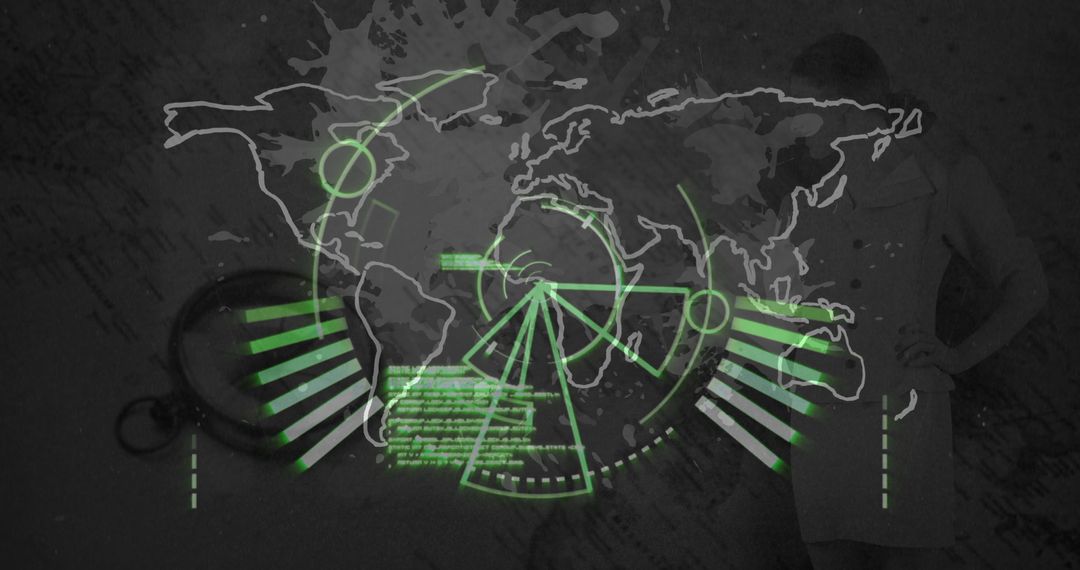 High-Tech Countdown with Digital Overlay on Global Map
