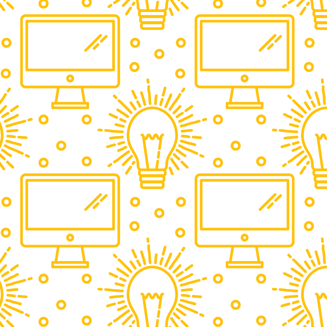 Yellow Digital Tech Pattern on Transparent PNG Background