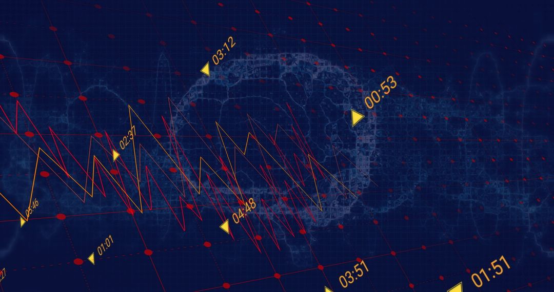 Digital Brain Overlay with Financial Data Visualization