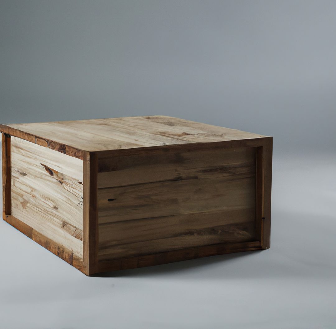 Simple Wooden Box on Plain Grey Background - Free Images, Stock Photos and Pictures on Pikwizard.com