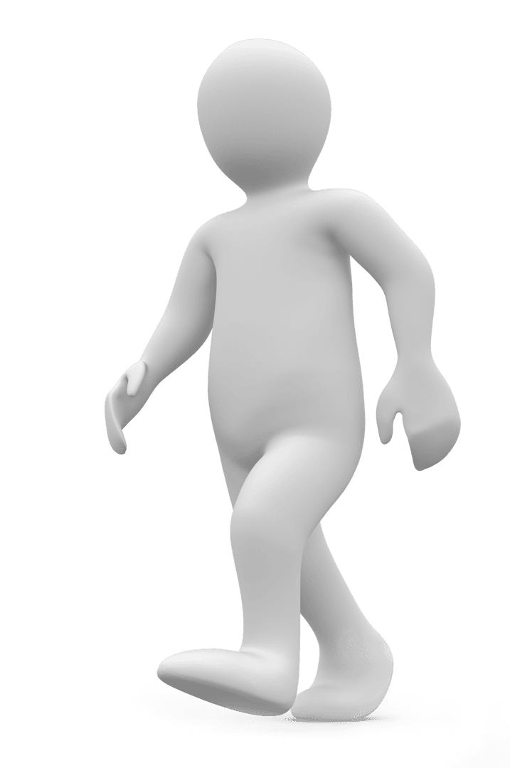 White Generic Human Figure on Transparent Background
