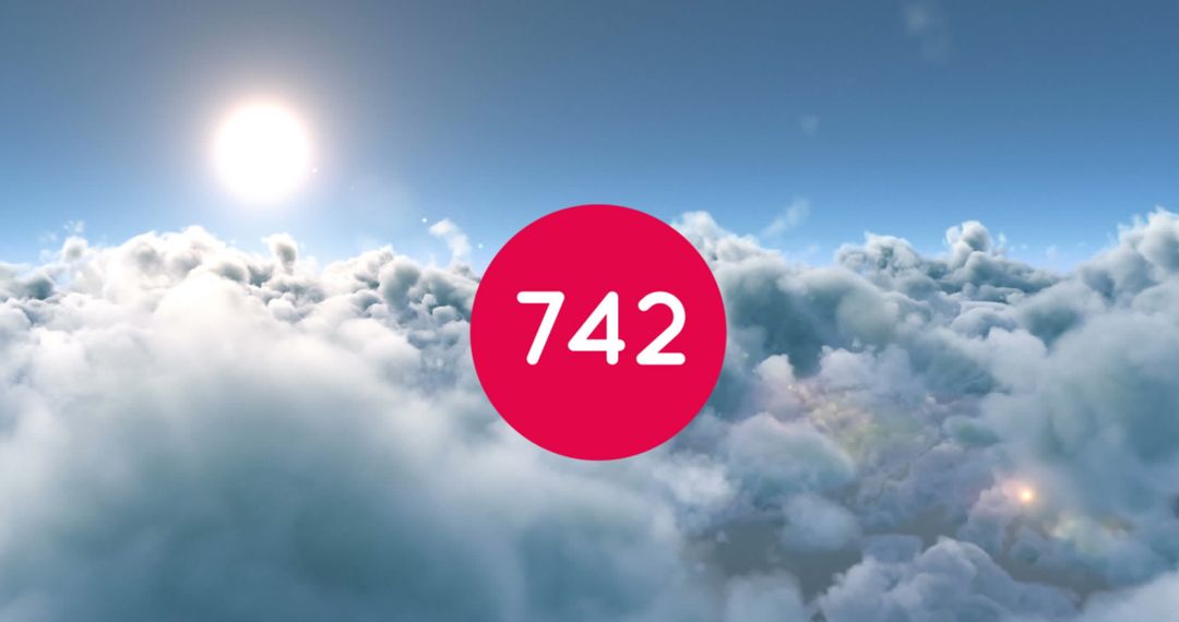 Digital Cloudscape Connection Number Icon Under Sunny Sky
