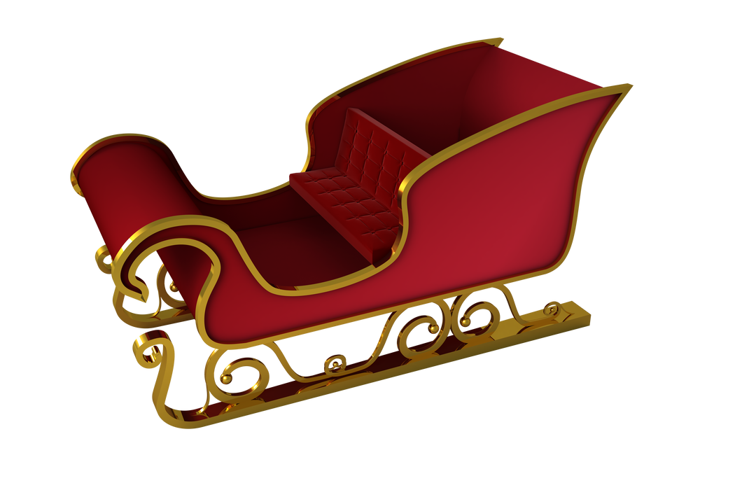 Transparent Red and Gold Santa Sleigh on White Background - Download Free Stock Images Pikwizard.com