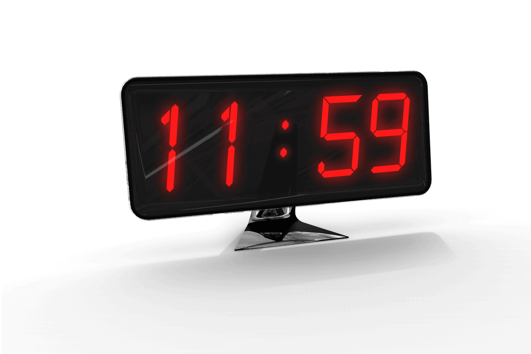 Transparent Digital Clock Display Noon-Time Illustration