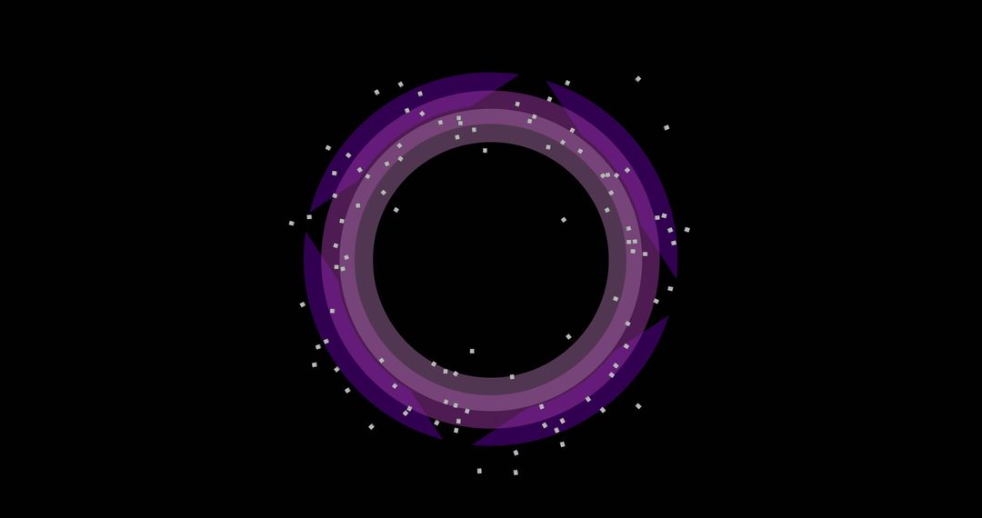 Futuristic Digital Rings with Particles on Black Background