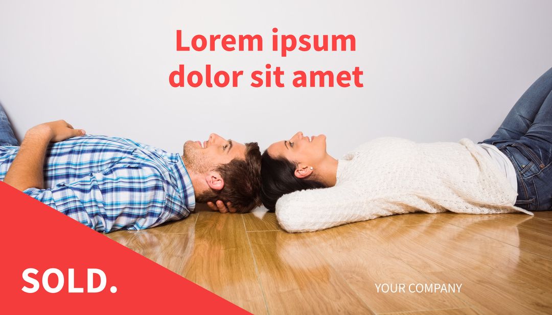 Happy Couple Relaxing on Floor After Buying New Home