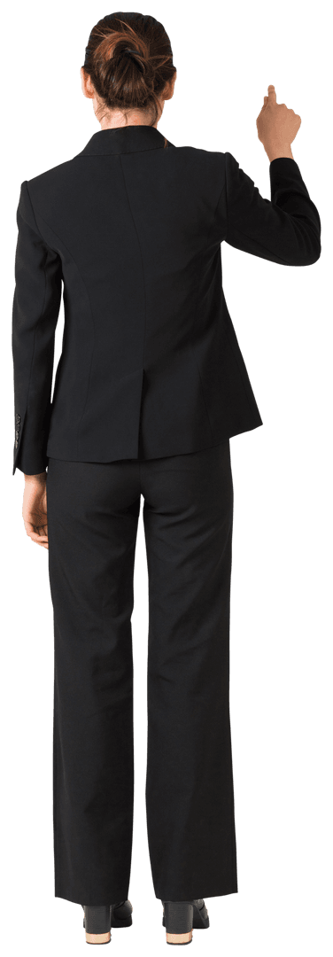 Caucasian Businesswoman Facing Away Pointing Transparent Background