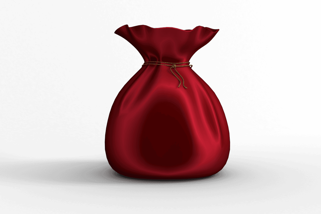 Transparent Red Velvet Gift Sack with Drawstring Closure