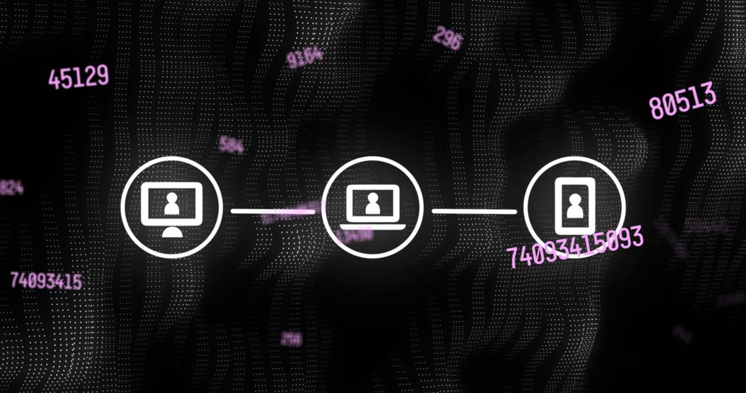 Digital Technology Icons Interconnected on Abstract Background