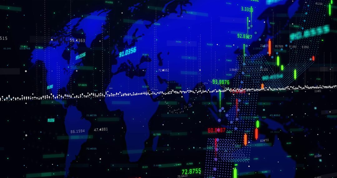 Global Financial Data Overlaying Animated World Map