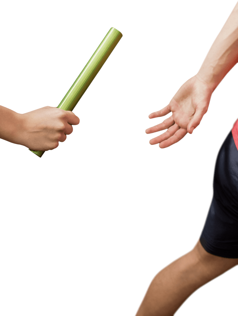 Transparent Relay Race Baton Passing