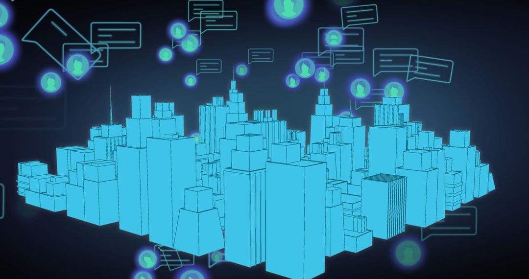 Digital Cityscape Communication Concept