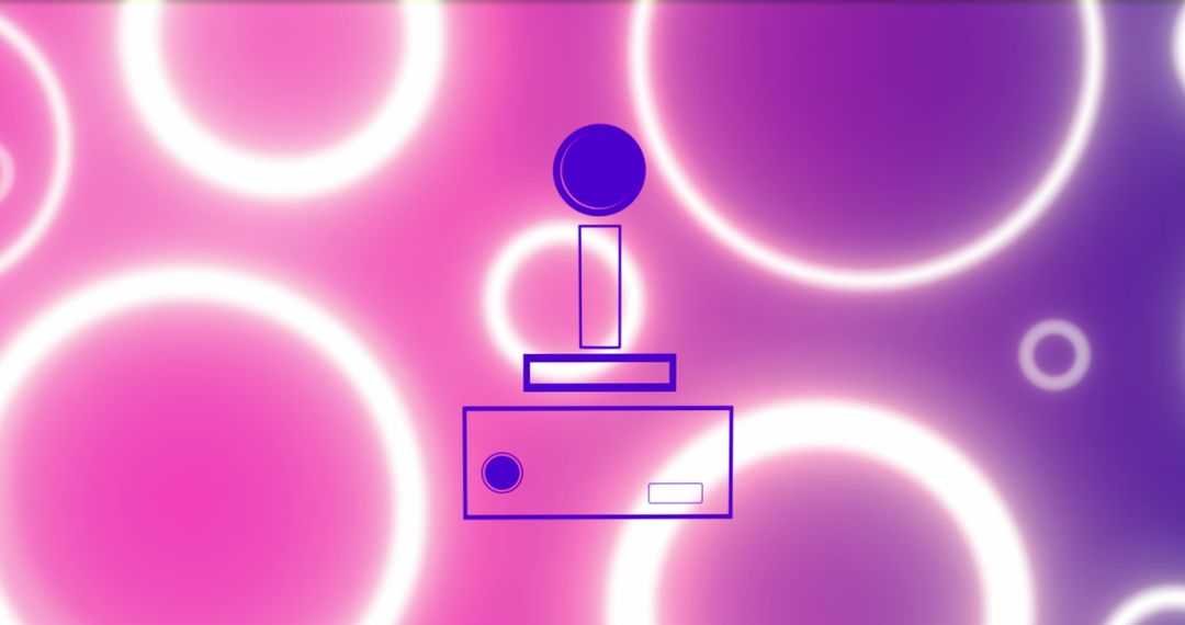 Neon Circles with Retro Gamepad Icon