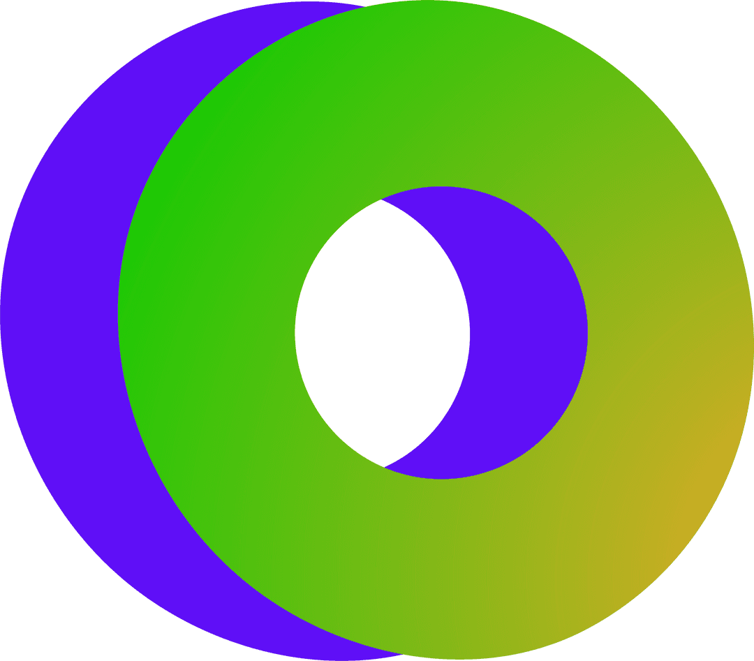 Modern Overlapping Gradient Torus on Transparent Background