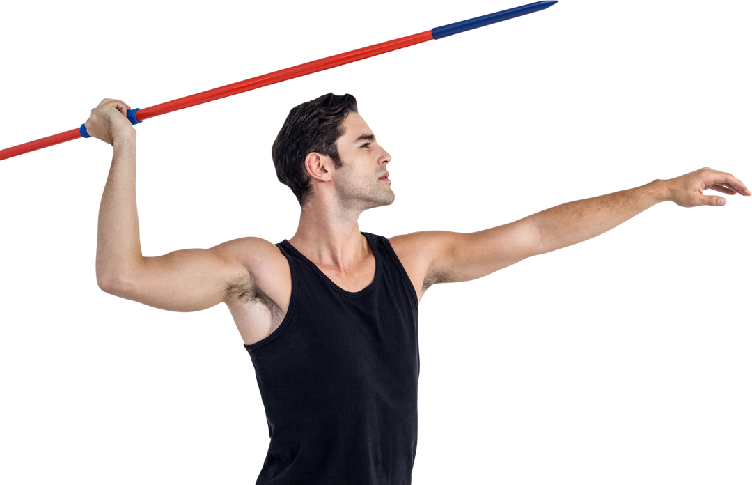 Male Athlete Preparing Javelin Throw with Transparent Background - Download Free Stock Images Pikwizard.com