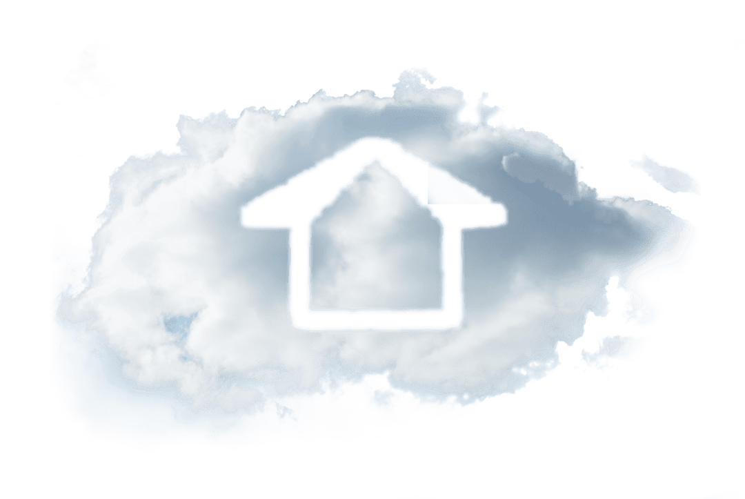 Cloud Housing Concept with Transparent Home Icon