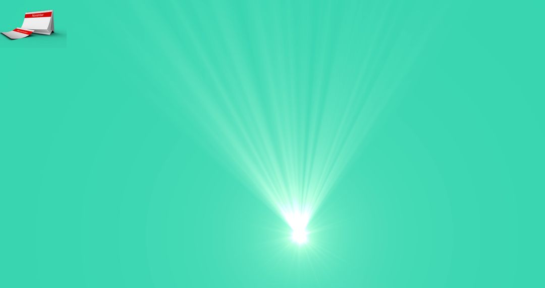 Bright Light Bursts on Green Background Conceptual Graphic