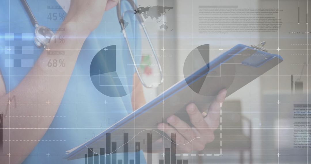 Medical Professional Analyzing Data in Hospital Environment