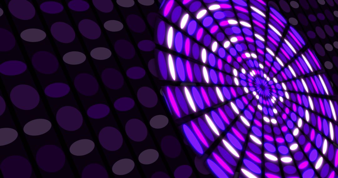Vibrant Circular LED Light on Abstract Purple Background