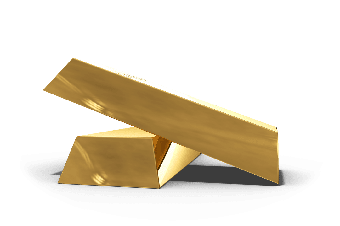 Shiny Gold Bars on Transparent Background