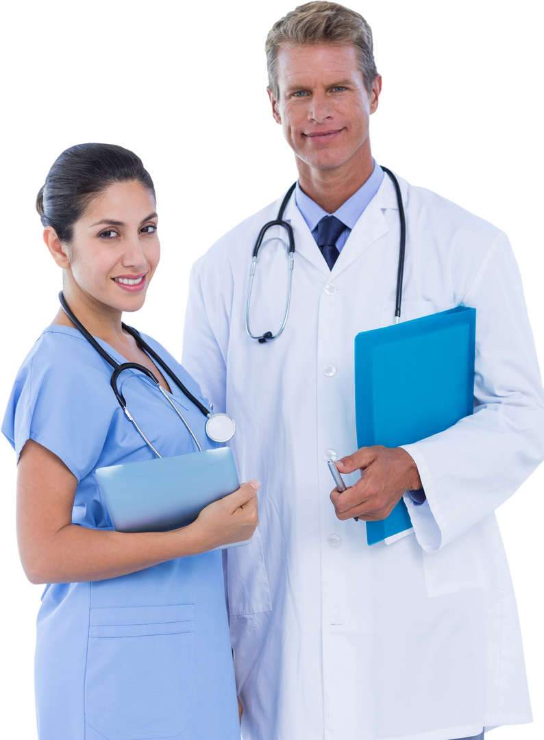 Transparent Background Confident Doctor and Nurse Posing - Download Free Stock Images Pikwizard.com