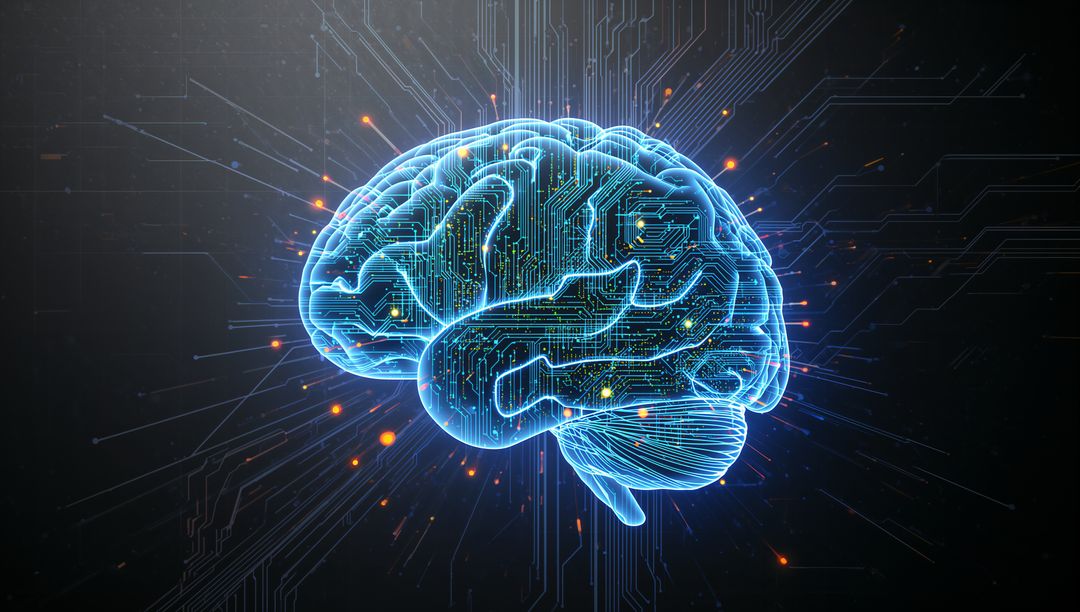Glowing Holographic Brain with Circuit Connections