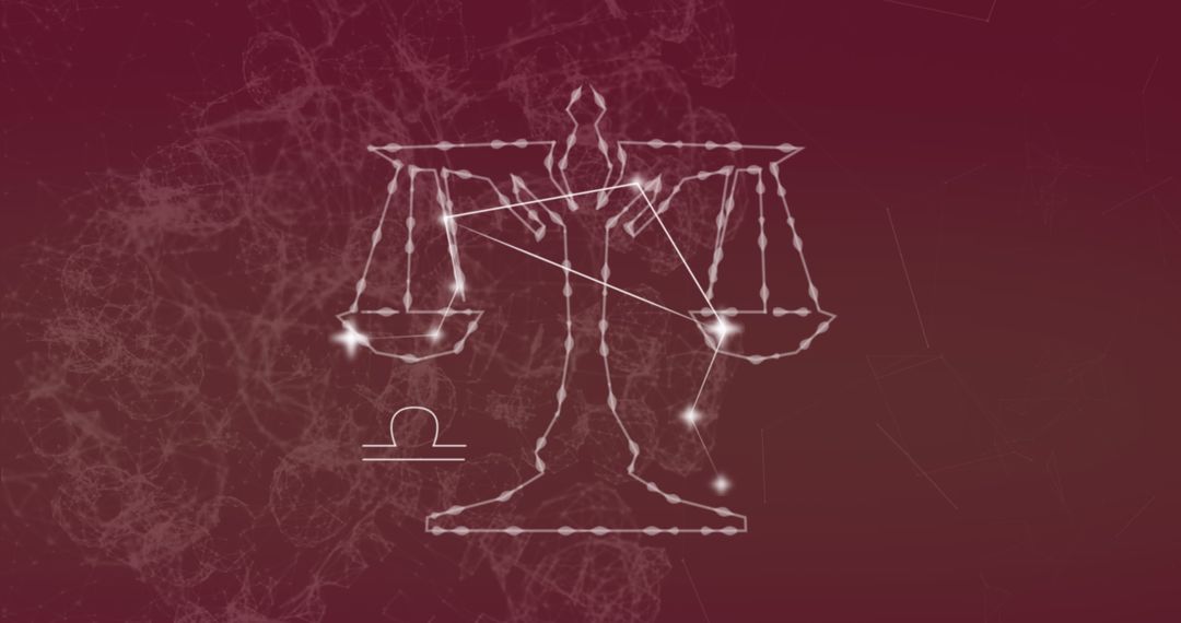 Libra Zodiac Sign Constellation with Glowing Stars