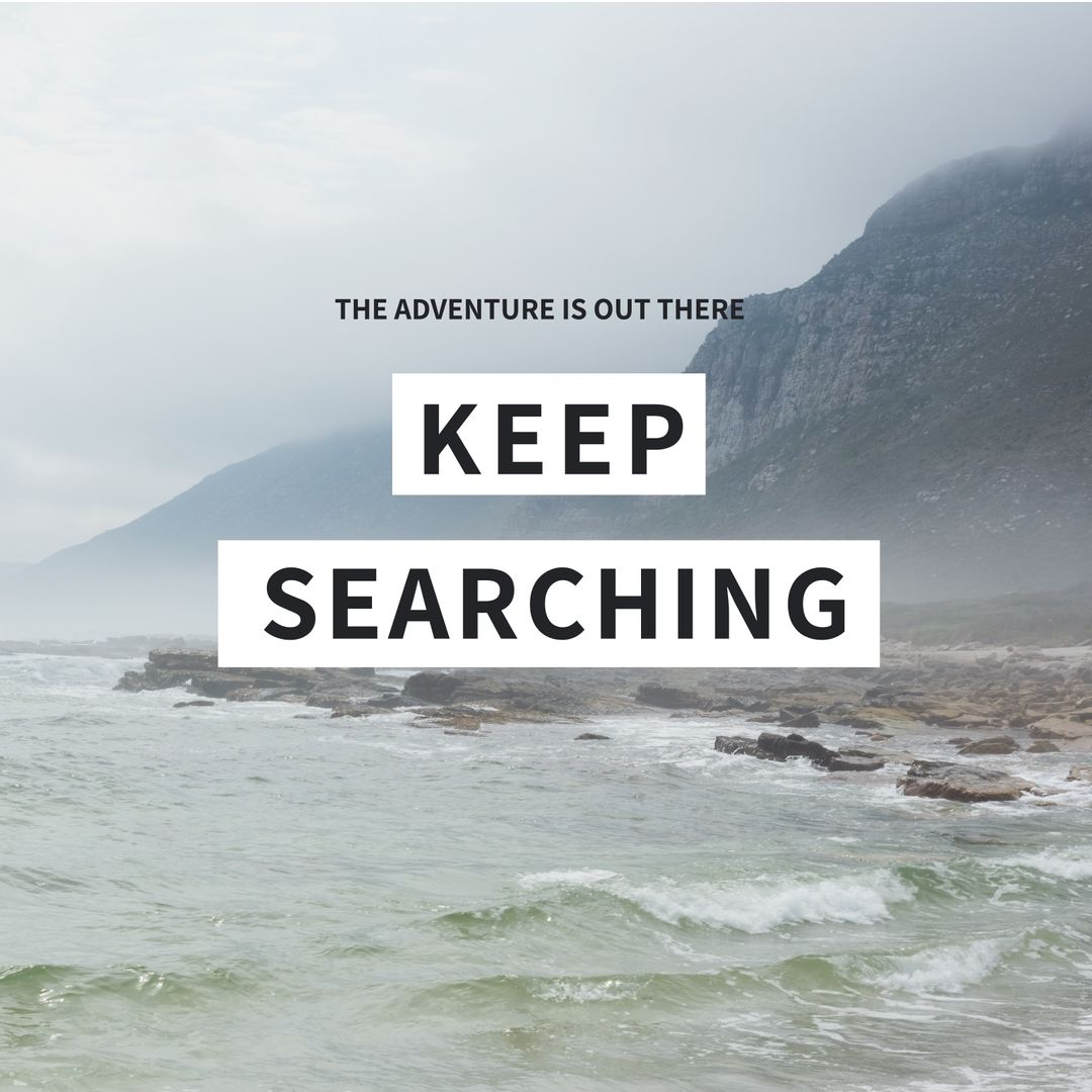 Motivational Coastline Misty Mountain Adventure Poster