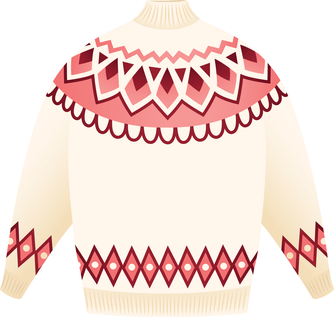 Basket Pattern Transparent Sweater Illustration for Winter Designs